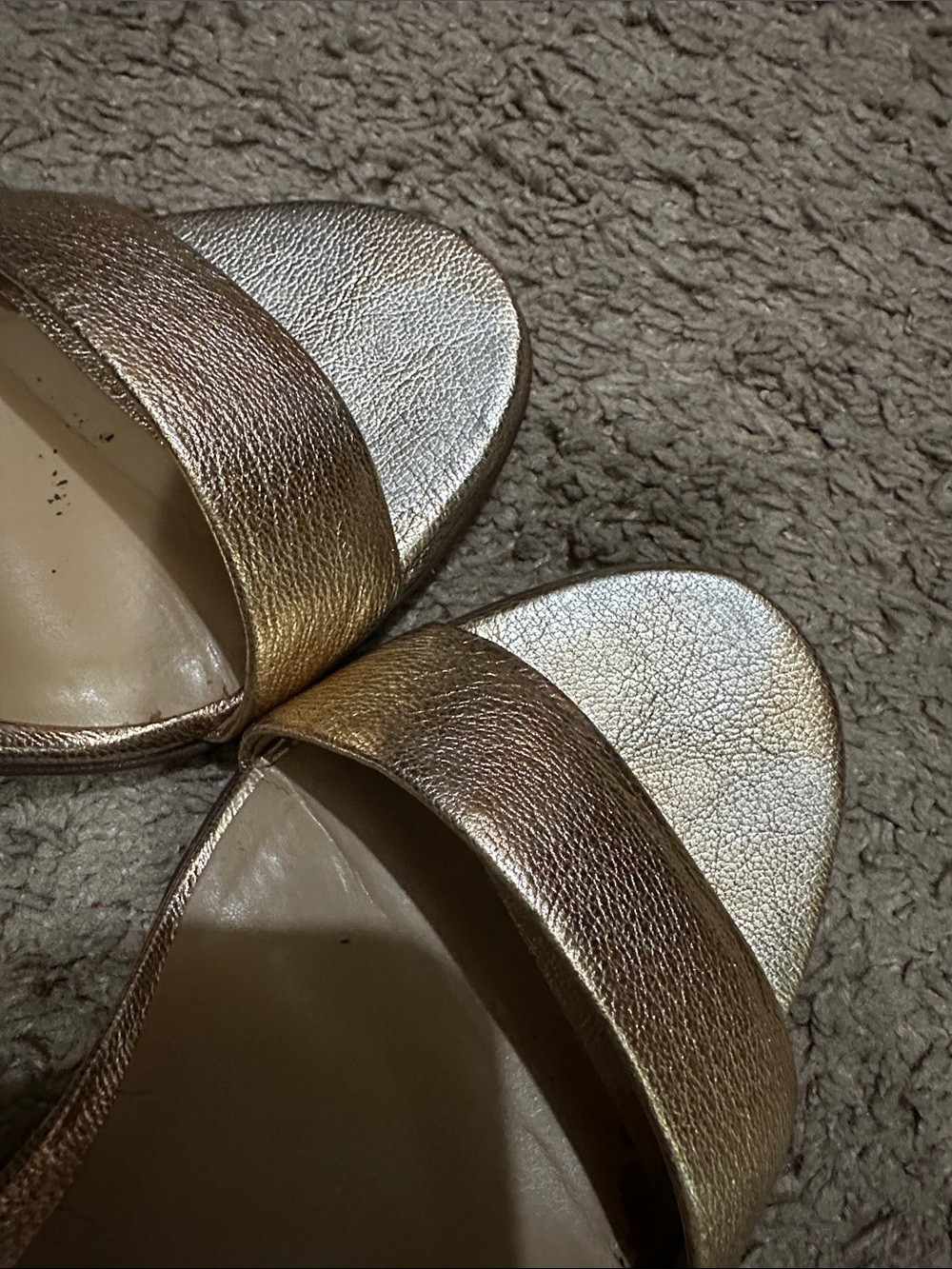 Naturalizer Gold Metallic Ankle Strap Heels - Picture 6 of 6